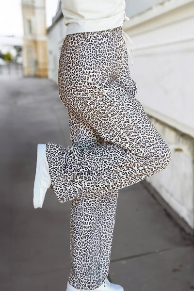 Leopard Drawstring Loose Pants