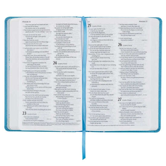 Bible NLT Infant Faux Leather, Blue