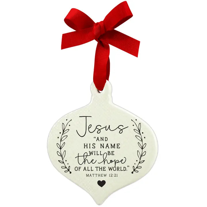 Doodle Jesus Ribbon Hang Ornament