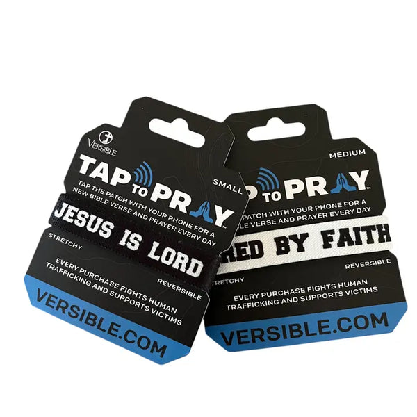 Tap To Pray™ Wristbands -Jesus is Lord / Powered by Faith |4 Sizes