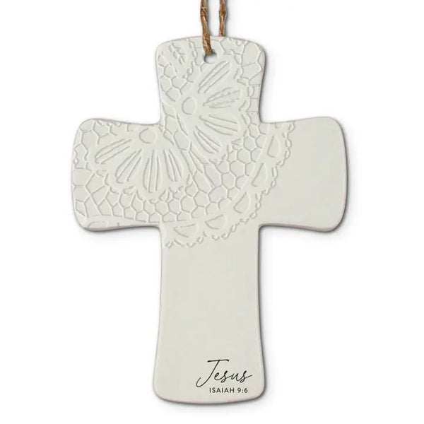 Cross Lace Jesus Christmas Ornament