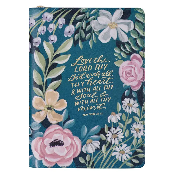 Classic Zip Teal Love the Lord Matt. 22:37 Journal