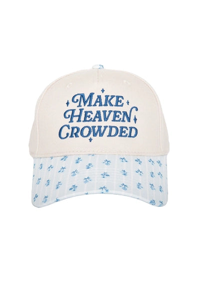 Make Heaven Crowded Vintage Trucker Hats Grad Gifts | Light Blue Floral