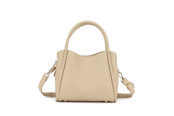 Clara 3 Compartment Satchel/Crossbody Bag | Light Beige