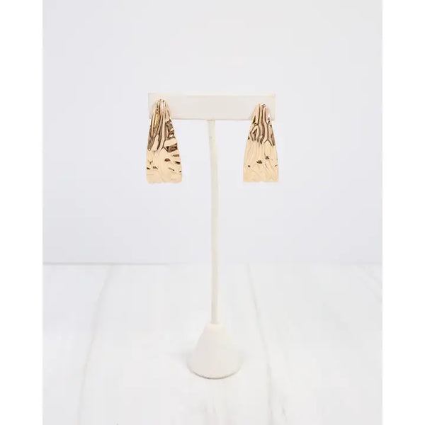 Livorno Textured Hoop Water Resistant Earrings| Gold