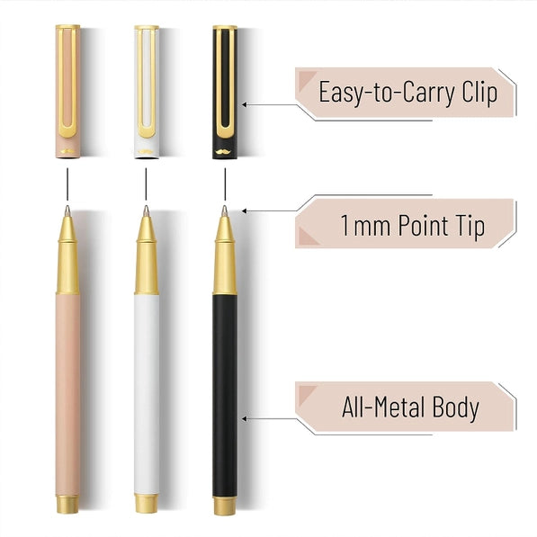 Luxury Metal Pens Set | Black Ink