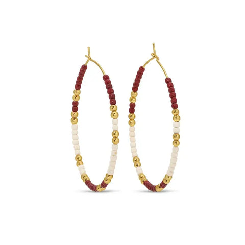 Game Day Delicate Hoops |Maroon/White