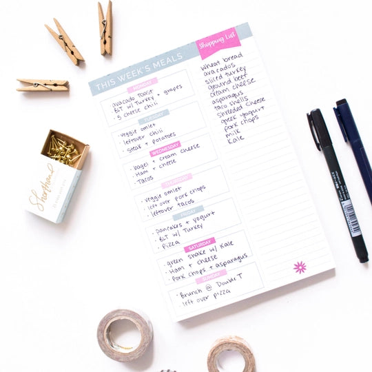 Magnetic Meal Planning Pad 6x9 in