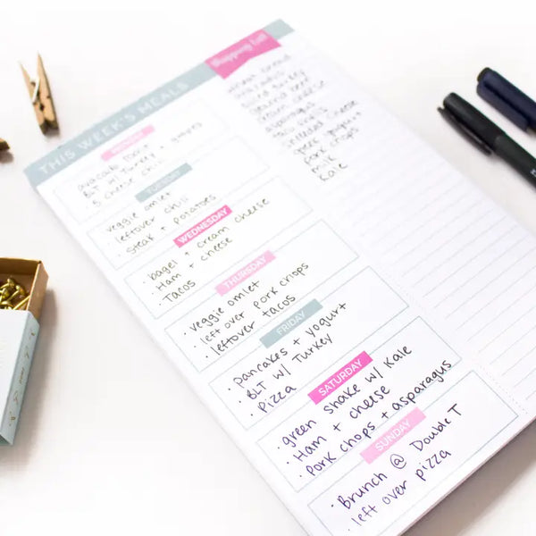 Magnetic Meal Planning Pad 6x9 in