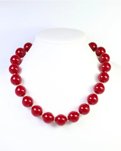 Megan Beaded Necklace | Burgundy