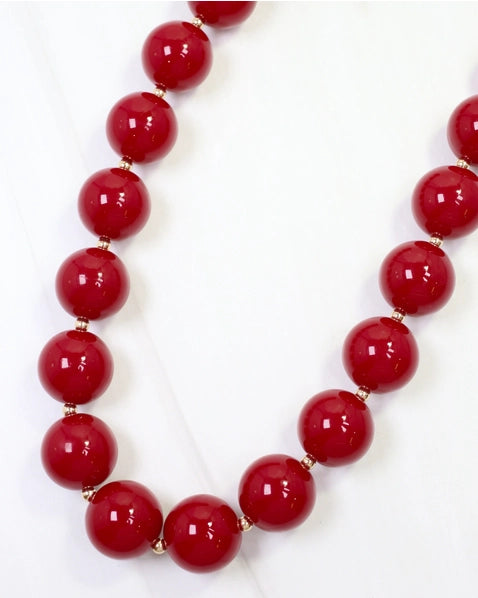 Megan Beaded Necklace | Burgundy