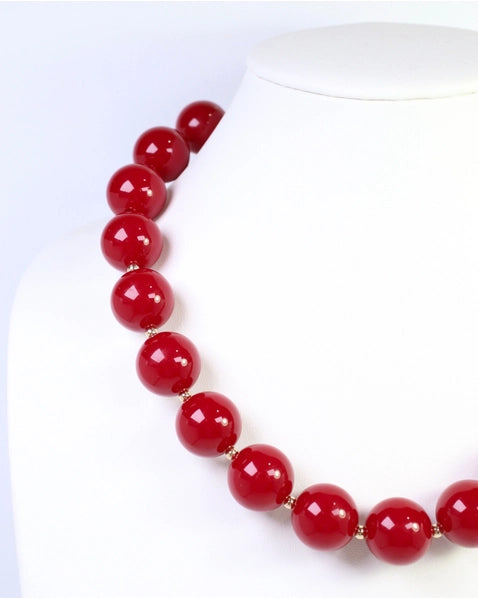 Megan Beaded Necklace | Burgundy