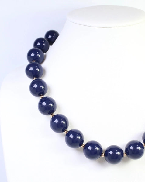 Megan Beaded Necklace | Navy
