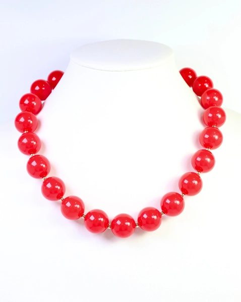 Megan Beaded Necklace | Red