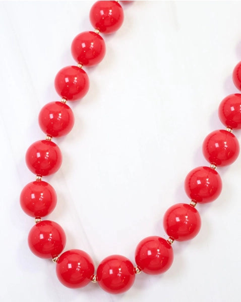 Megan Beaded Necklace | Red