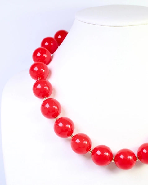 Megan Beaded Necklace | Red