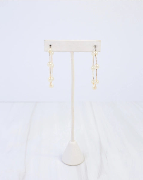 Mount Clemens Pearl Hoop Earring Gold| Gold