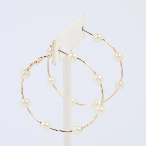 Mount Clemens Pearl Hoop Earring Gold| Gold