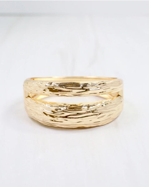 Murray Textured Hinged Bracelet | Gold
