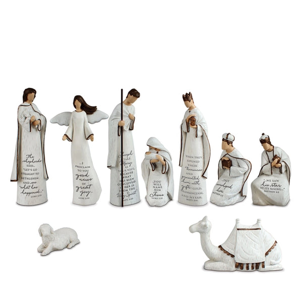 Christmas Nativity Set-Resin-Scriptured