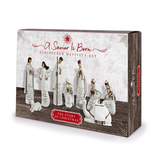 Christmas Nativity Set-Resin-Scriptured