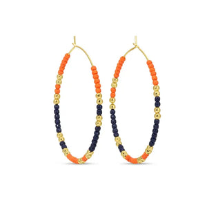 Game Day Delicate Hoops | Navy/Orange