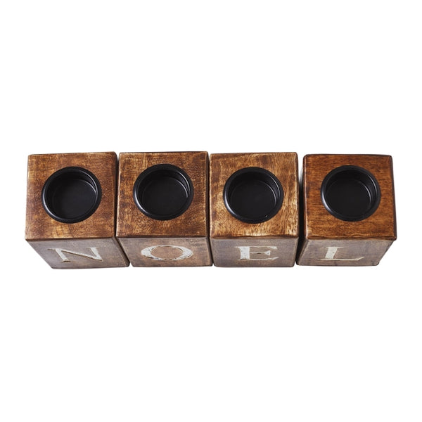 Tealight Holders Noel Cube Set of 4