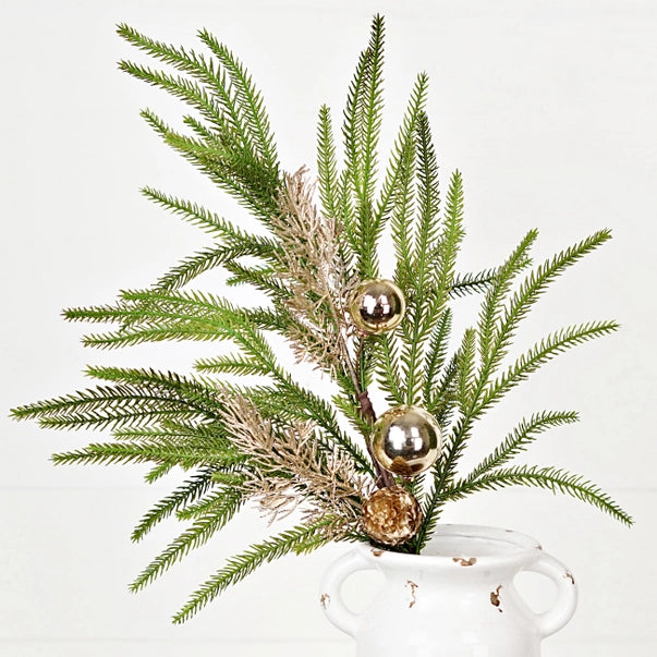 26” Golden Holiday Norfolk Pine Branch