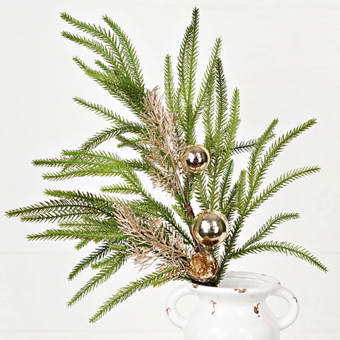 26” Golden Holiday Norfolk Pine Branch