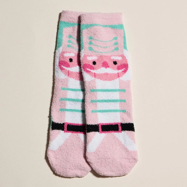 4Pairs-Bow HOHOHO Nutcracker Printed Christmas Bundle Socks Set