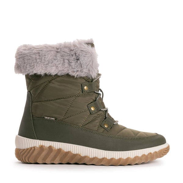 Muk Luks Women's Winnie Waverly Boot- Quilted Olive