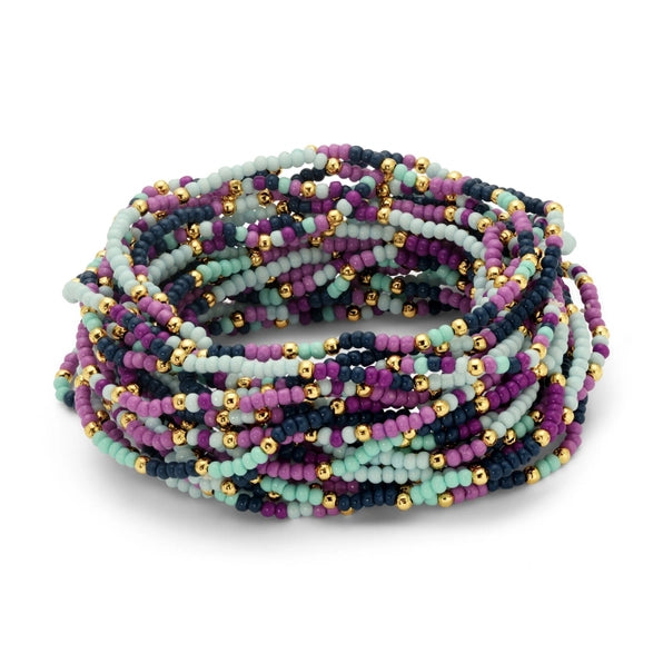 2mm Stretch Seed Beed Bracelets| Purple