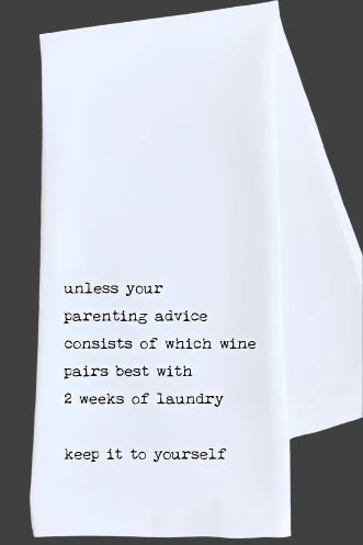 Parenting Advice - Funny Tea Towel