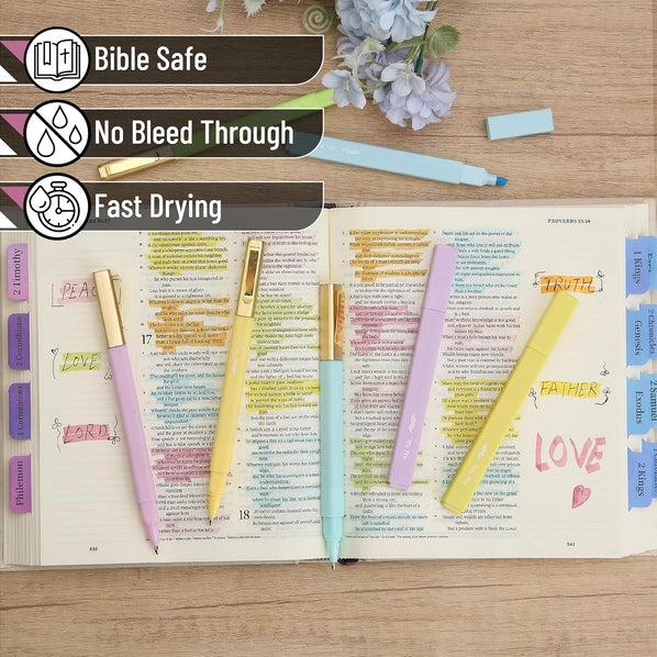 Bible Safe Pastel Highlighters Set