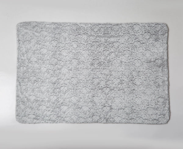 "Pewter Baroque" Faux Fur Plush Throw Blanket - 50"x70"