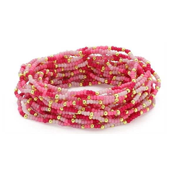 2mm Stretch Seed Beed Bracelets| Pink