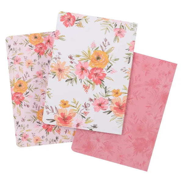Large Notebook3pc Set White Isa. 62:4, Pink 2 Cor. 5:7, Pink