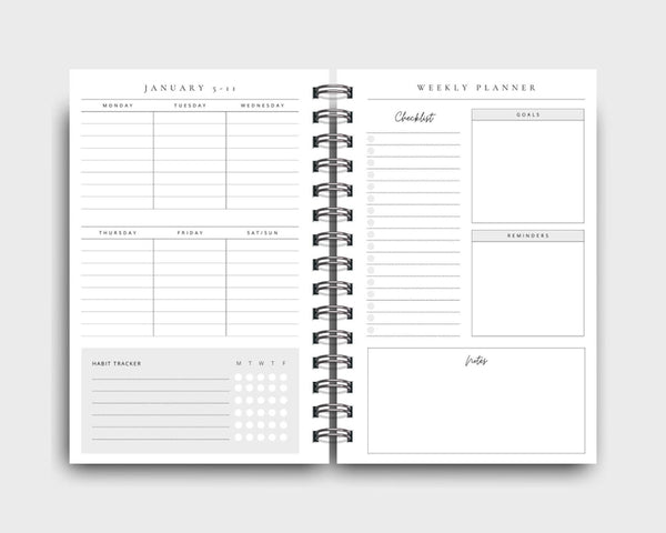 Floral 2026-2027 Weekly Planner: Hydrangea Design, A5 Size