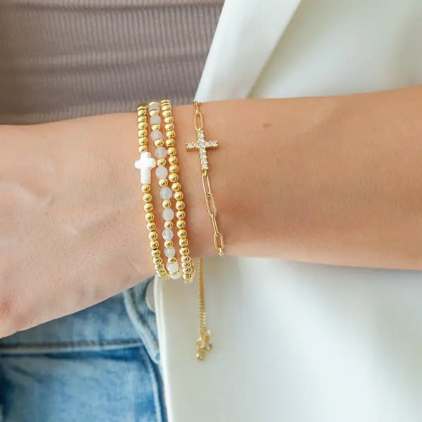 Cross Pulley Bracelet | Gold