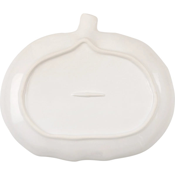 Large White Ceramic Pumpkin Plate
