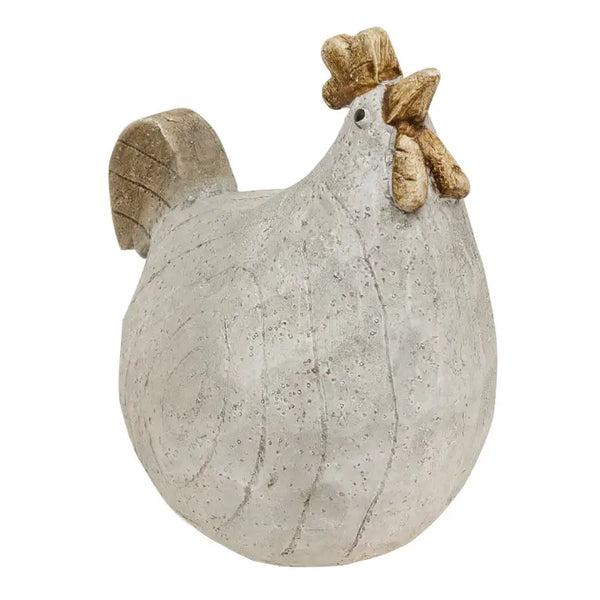 Carved Look Resin Chicken Sitter