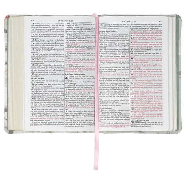 KJV Bible Compact Floral Faux Leather