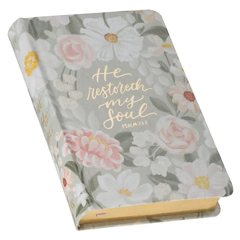 KJV Bible Compact Floral Faux Leather