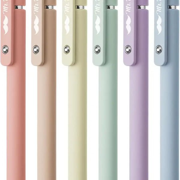 Retractable Gel Pens 6 Pack 0.5mm | Black Ink