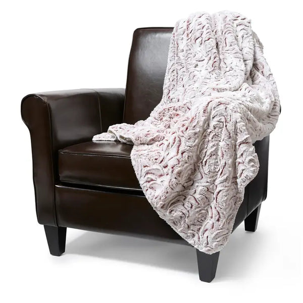 "Rose" Faux Fur Plush Throw Blanket - 50"x70"