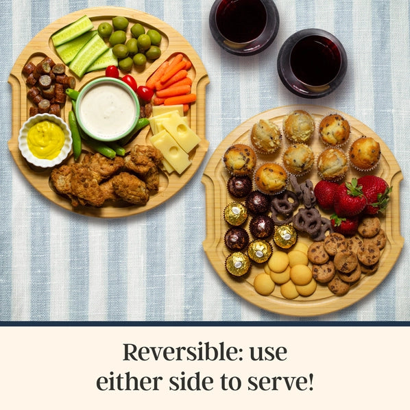 Flip, Serve & Store® Round Charcuterie Board w/ Locking Lid