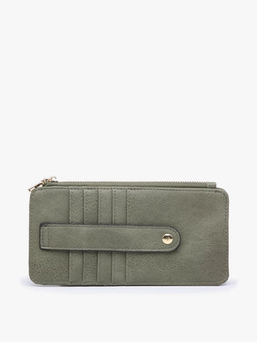 Saige Slim Card Holder Wallet| Olive