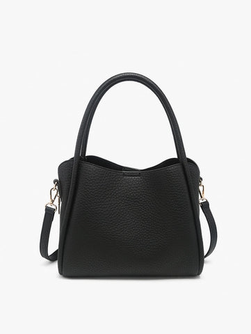 Sasha Structured Satchel w/ 3 Compartments| Black