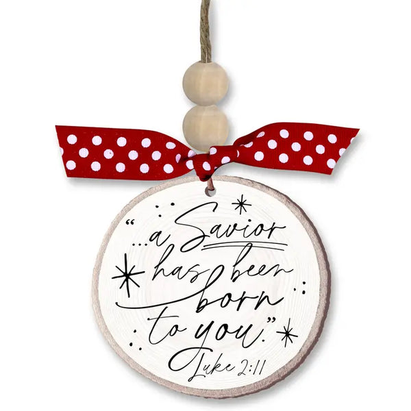 Savior Rustic Tree Christmas Ornament