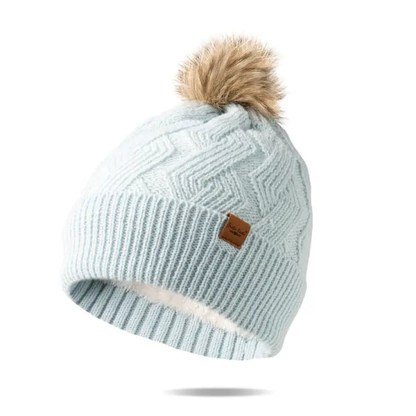 Britt's Knits Mainstay Pom Hat | Oat or Sky